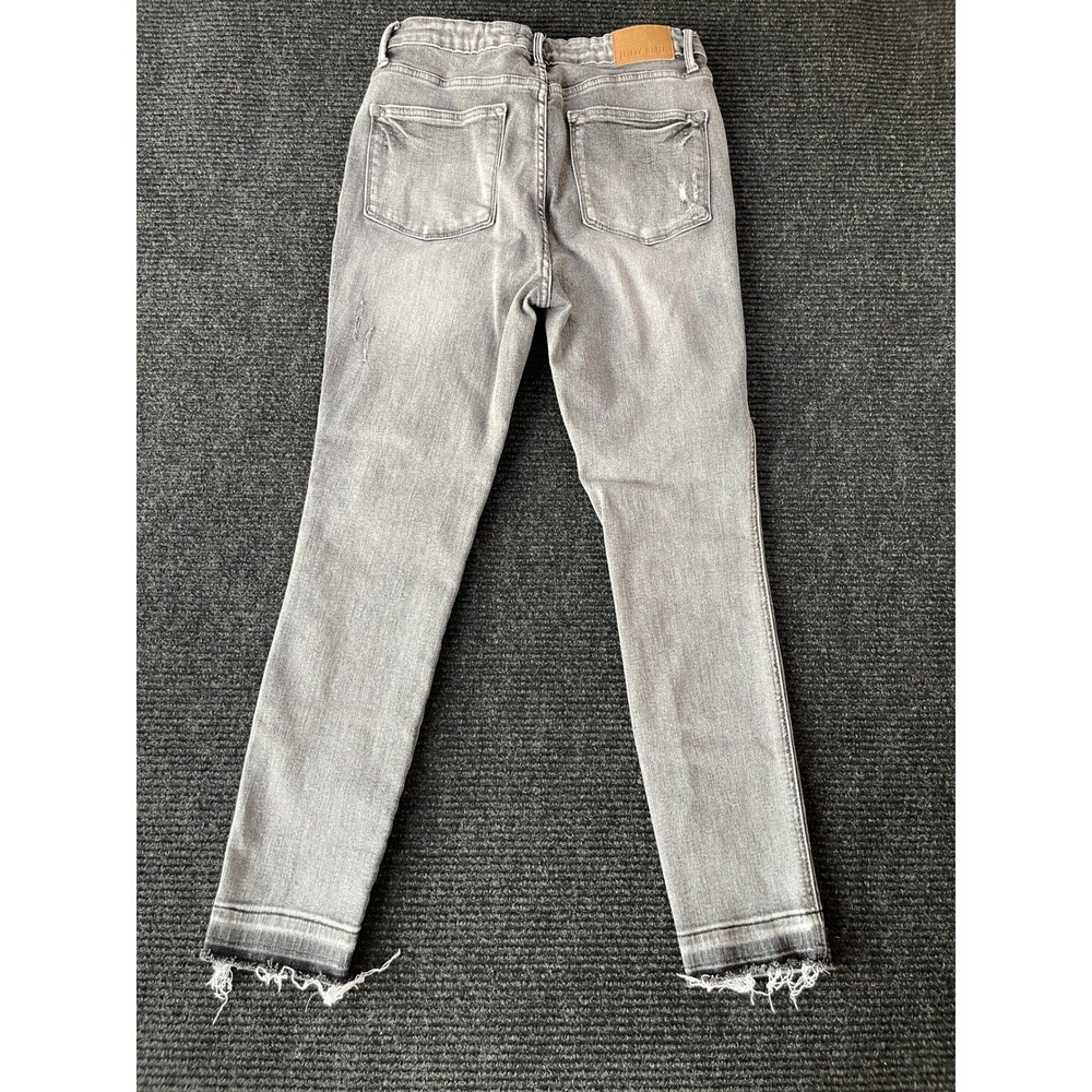 Judy Blue Los Angeles Grey Skinny Fit Jeans Raw Released Hem Distressed 11/30 - Picture 6 of 6